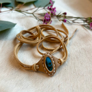 turquoise horizon bracelet (tan)