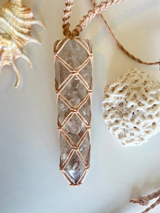 Smoky Quartz Leather Talisman