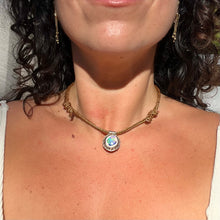 Load image into Gallery viewer, opal rope necklace (metallic/blue)