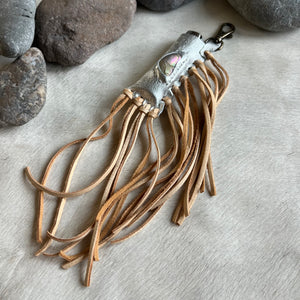 Abalone Fire Keeper - Silver/Tan