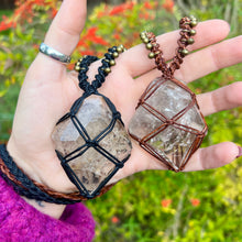 Load image into Gallery viewer, amphibole quartz talisman (black)