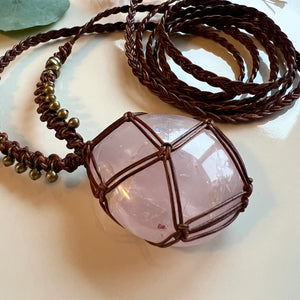 rose quartz talisman (brown)