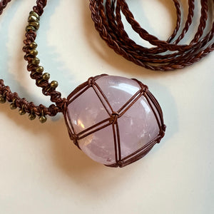 rose quartz talisman (brown)