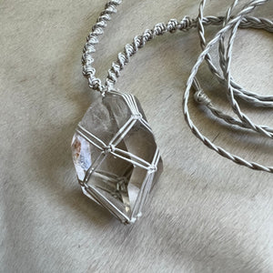 clear quartz with inclusions talisman (pearl)