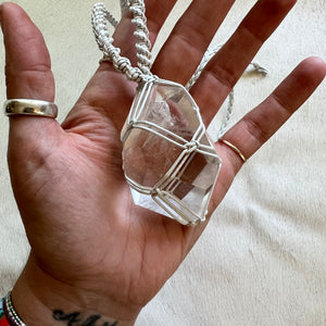 clear quartz with inclusions talisman (pearl)