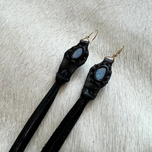 boulder opal horizon earrings (black)