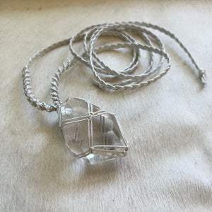 clear quartz with inclusions talisman (pearl)