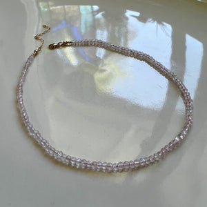 rose quartz gemstone choker