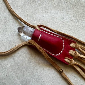 clear quartz traveler (red/tan)