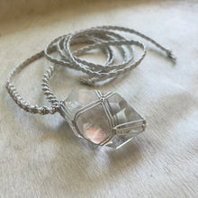 Load image into Gallery viewer, clear quartz with inclusions talisman (pearl)