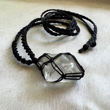 Load image into Gallery viewer, clear quartz with inclusions talisman (black)