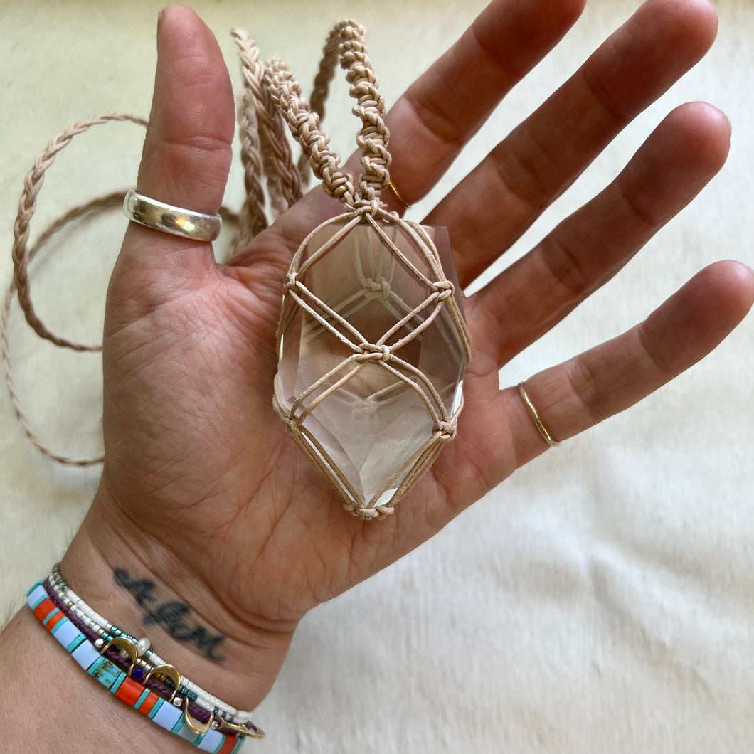 clear quartz with inclusions talisman (natural)