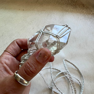 clear quartz with inclusions talisman (pearl)