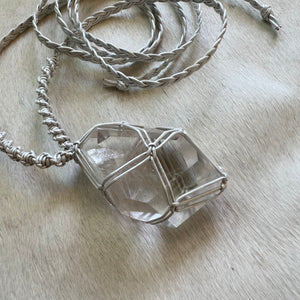 clear quartz with inclusions talisman (pearl)