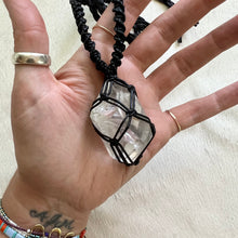 Load image into Gallery viewer, clear quartz with inclusions talisman (black)