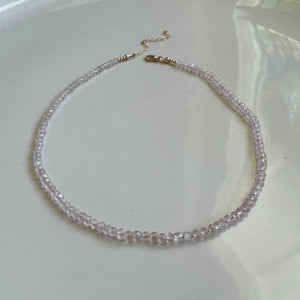 rose quartz gemstone choker