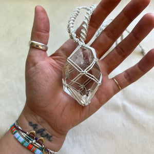 clear quartz with inclusions talisman (pearl)