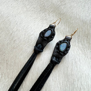 boulder opal horizon earrings (black)