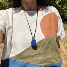 Load image into Gallery viewer, lapis funky horizon necklace