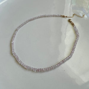 rose quartz gemstone choker