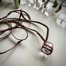 Load image into Gallery viewer, clear quartz sphere talisman (brown)