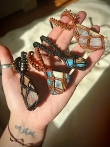 boulder opal talisman (brown with gold)