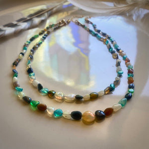 pebble opal necklace - 14”
