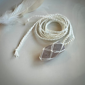 druzy agate talisman (white)