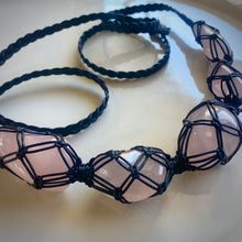 Load image into Gallery viewer, rose quartz dissent collar (black)