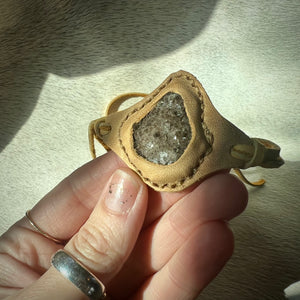 herkimer diamond druzy horizon bracelet (honey)