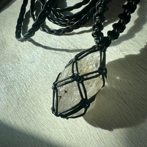 herkimer diamond talisman (black)