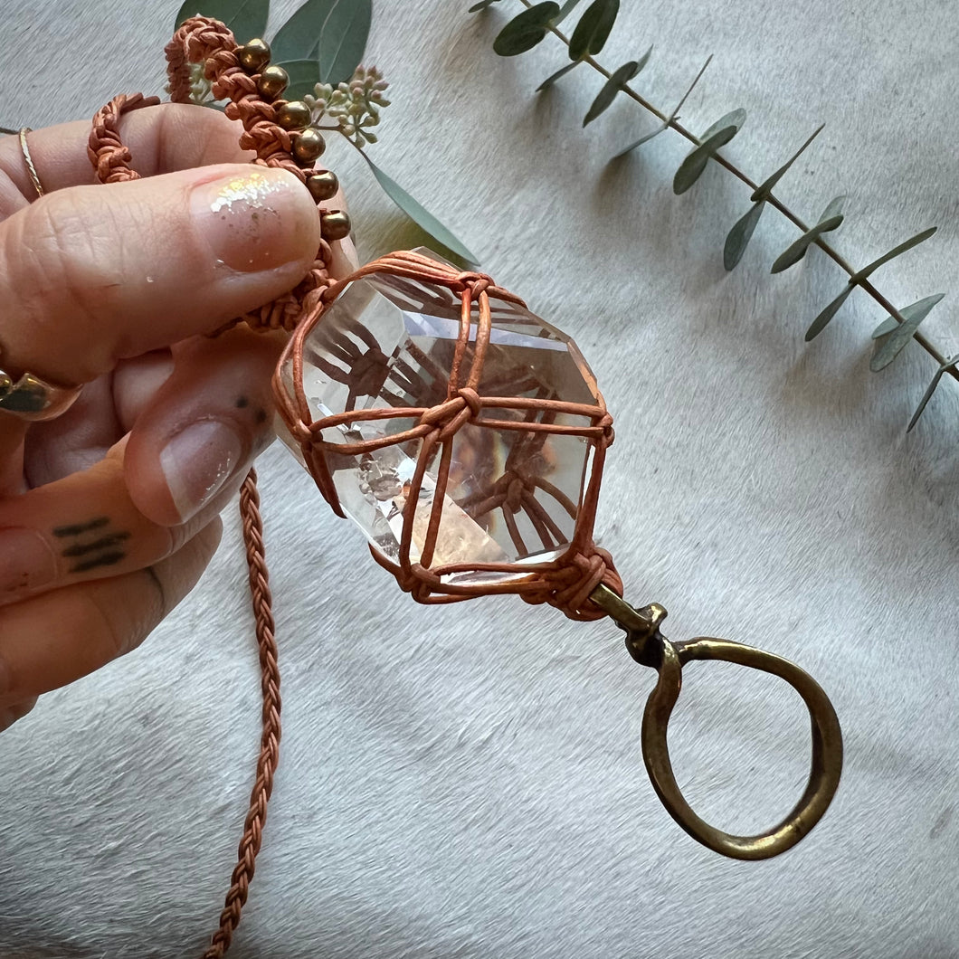 clear quartz with inclusions talisman