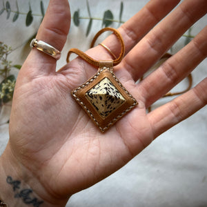 dalmation jasper pyramid horizon necklace