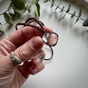 clear quartz sphere talisman (brown)