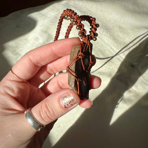 boulder opal talisman (brown with gold)