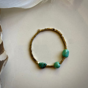 cinch bracelet (turquoise nuggets)