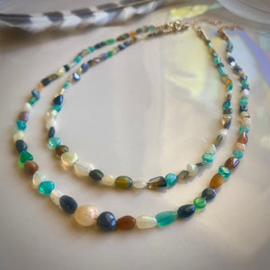 pebble opal necklace - 16”