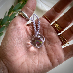 clear quartz sphere talisman (lilac)