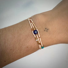 Load image into Gallery viewer, evil eye bracelet set (gold)