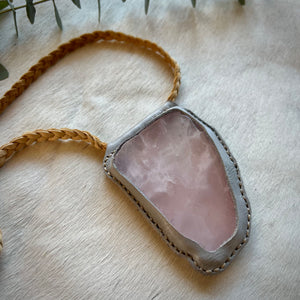 rose quartz window necklace