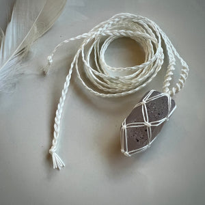 druzy agate talisman (white)
