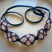 Load image into Gallery viewer, rose quartz dissent collar (black)