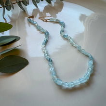 Load image into Gallery viewer, aquamarine pebble necklace