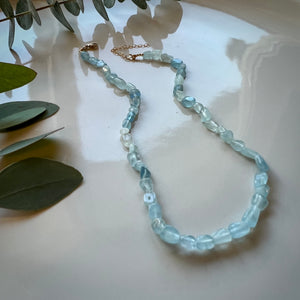 aquamarine pebble necklace