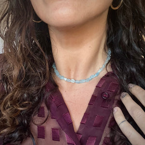 aquamarine pebble necklace
