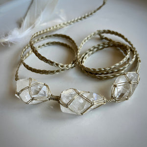 clear quartz dissent collar (champagne)