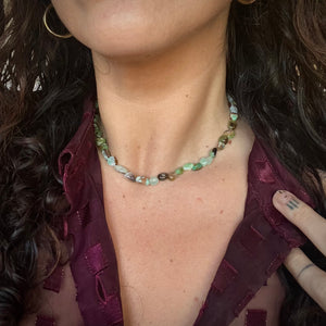 chrysoprase pebble necklace