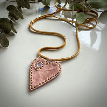Load image into Gallery viewer, rainbow moonstone love necklace (mauve)