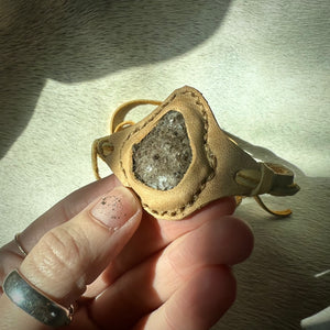 herkimer diamond druzy horizon bracelet (honey)