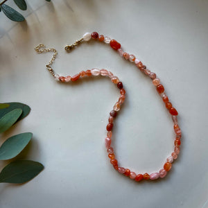 carnelian pebble necklace